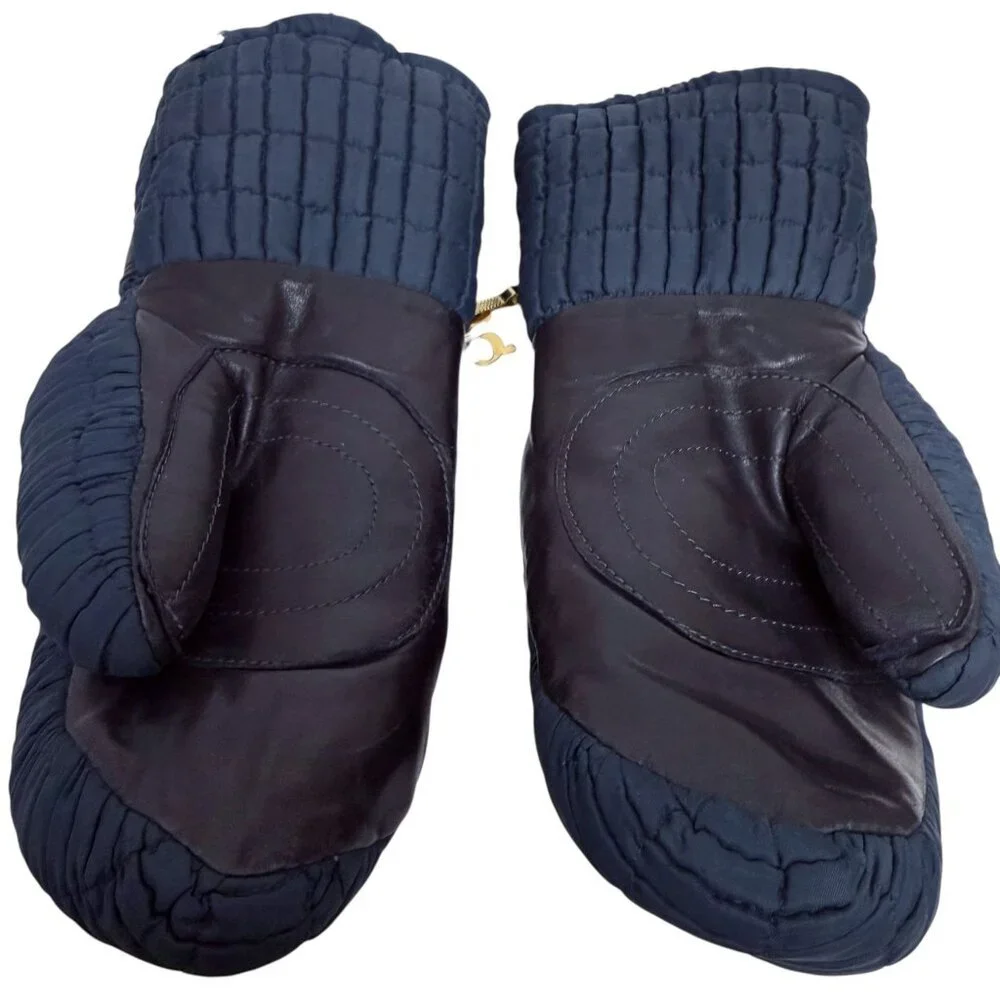 GRANDOE Womens Mittens M/L Blue Ski Snowboard Gloves Vintage